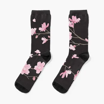 Цветок вишни - Черные носки, велосипедные носки, мужские забавные носки для женщин