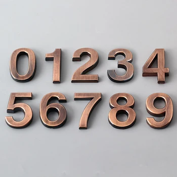 Номер 0-9 Старинный Бронзовый Алфавит Номер двери дома Номера дома на открытом воздухе В помещении Табличка С цифрами в номере Наклейка Украшение