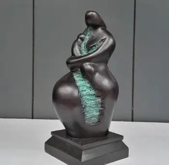 37 см Западная Абстрактная Бронзовая Мраморная статуя Матери в объятиях сына Скульптура в стиле арт-деко