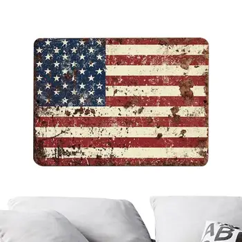 Металлический американский флаг Национальные флаги США Высококачественная Двусторонняя печать американского флага Настенное Искусство Декор ко Дню Независимости