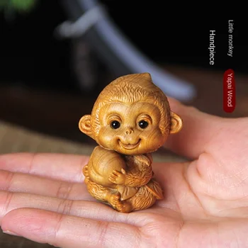 Маленькая обезьянка Туя Резьба по дереву Портативная Игровая Игрушка с Мелкими Животными Украшения Ремесла