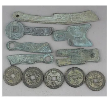11 шт. Монет из коллекции китайских редких старинных ножей + другие монеты из древних денег