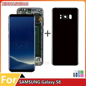 OLED Для Samsung Galaxy S8 G950F G950FD G9500 G950U ЖК-дисплей С Сенсорным Экраном, Дигитайзер В Сборе, Замена Отпечатков Пальцев