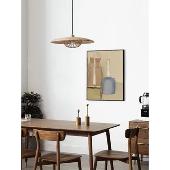 Художественная светодиодная люстра Подвесной светильник, освещающий декор комнаты, Новая современная популярная кухня в скандинавском стиле, бар, ресторан, дизайнер из массива ореха